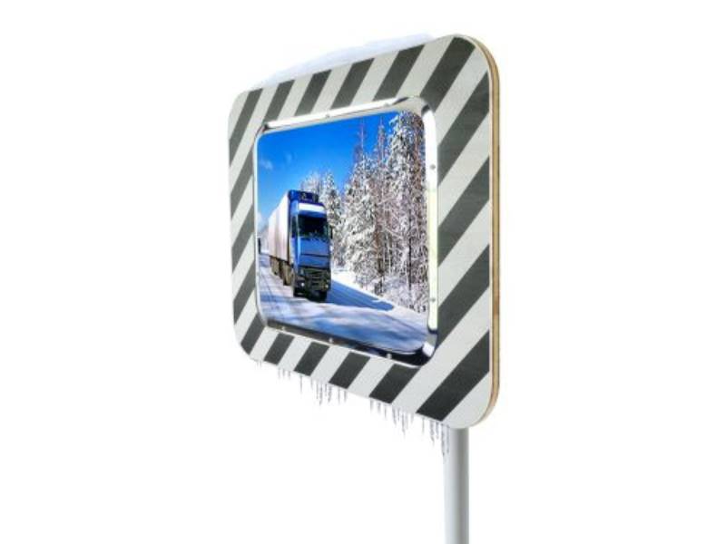 Miroir routier anti-givre - cadre bois - Visibilité 10m env.