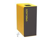 Borne de tri Cubatri - Emballages Façade Gris manganèse - Sans roulettes - 90 L