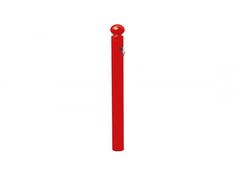 Poteau PRIMABLOC Boule Cadenas clés identiques, RAL3020 rouge