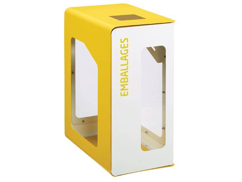 Borne de tri Cubatri Vigipirate - Emballages - Façade Blanc - Sans roulettes