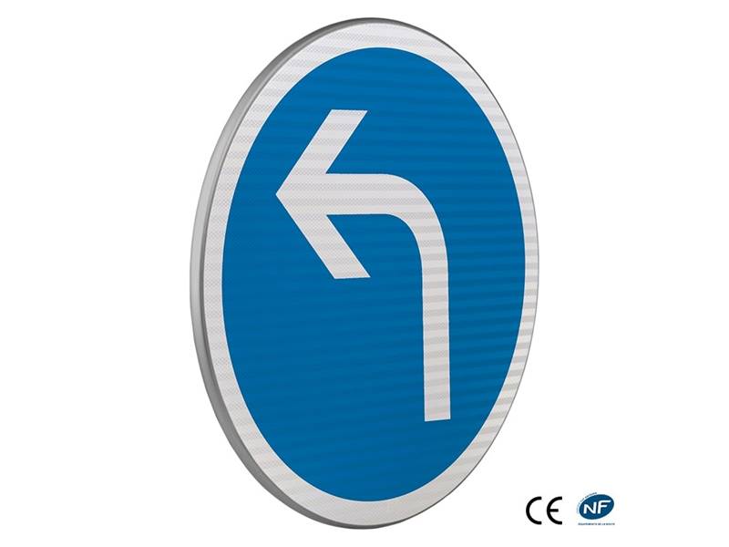 B21c2 annonce de Direction obligatoire gauche- CL2 En Acier,  t. Miniature