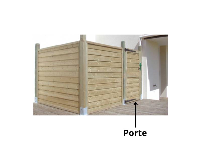 Porte pour cache conteneurs en bois- larg. 880- H.1200 mm