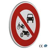 B7b Accès interdit tout véhicules à moteur- CL2 En Acier,  t. Miniature