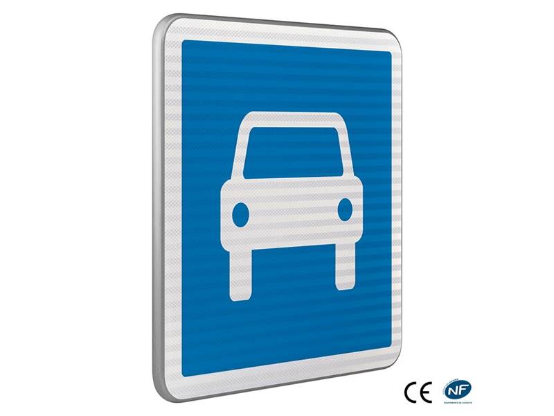 C107 Début de route à accès réglementé- CL2 En Acier,  t. Miniature