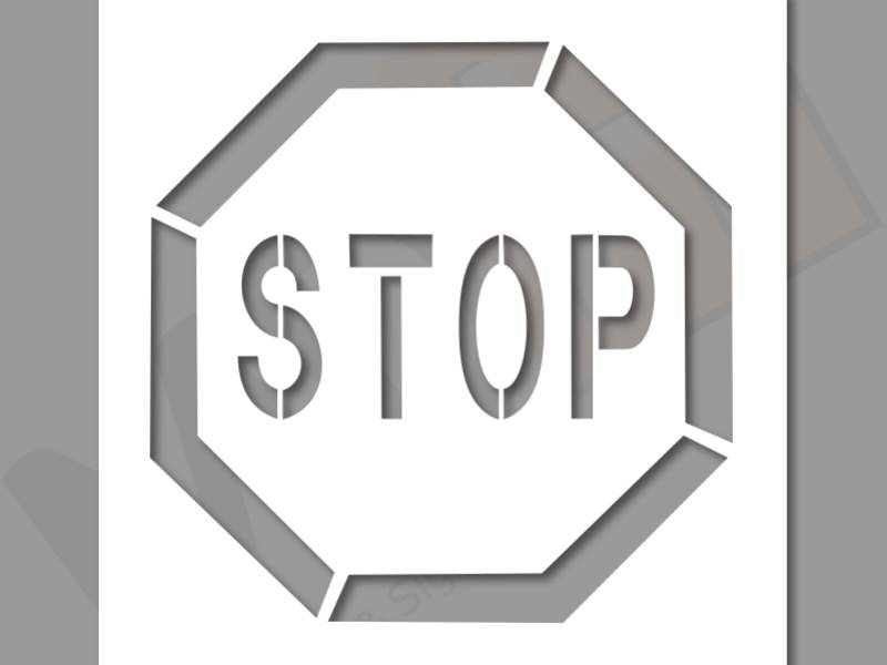 Pochoir Panneaux - Stop