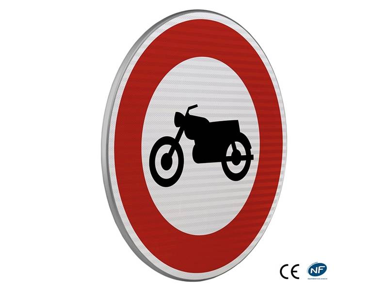 B9h Accès interdit aux motos- CL2 En Aluminium,  t. Miniature