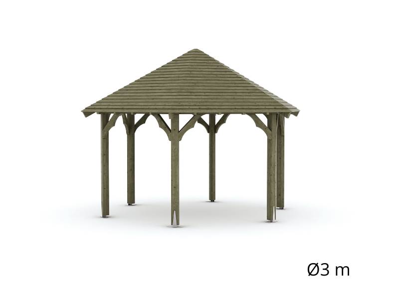 Kiosque toit shingle Ø 3m