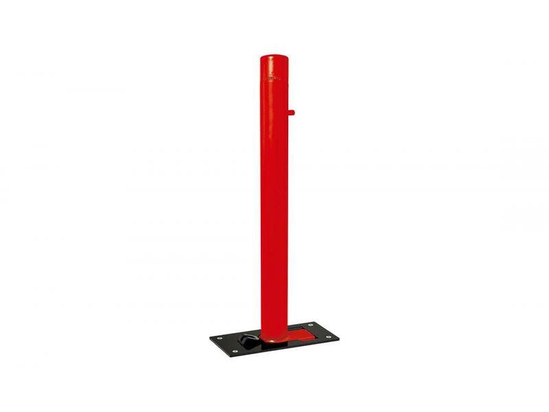 Potelet carrefour rabattable solibloc RAL3020 rouge