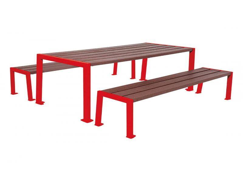 Table SILAOS en plastique recyclé RAL3020 rouge