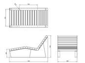 Chaise longue RUSTIK - pin cl.IV /acier galvanisé brut